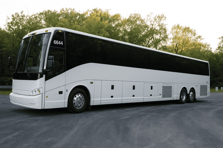 exterior of Charter Bus Rental Oceanside coach bus
