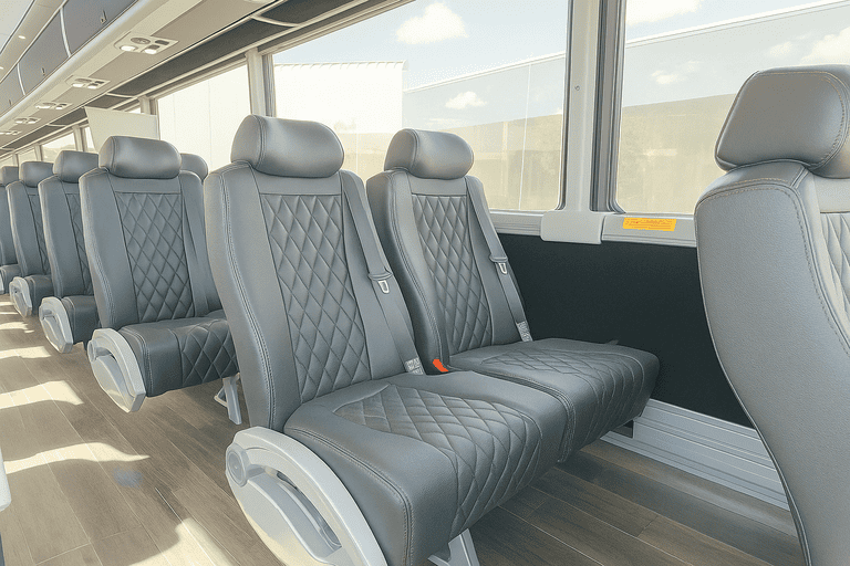 interior of Charter Bus Rental Oceanside charter bus